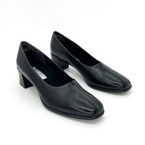 Munro American Black Leather Heels ** Size 7 Narrow *** Pumps New Shoes Comfort